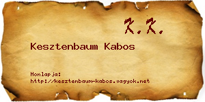 Kesztenbaum Kabos névjegykártya